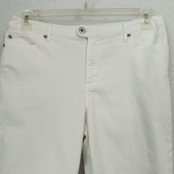 Chico's Platinum Denim Jeans Women M/1 White Ultimate Fit Zippers MidRise Casual - Picture 10 of 12